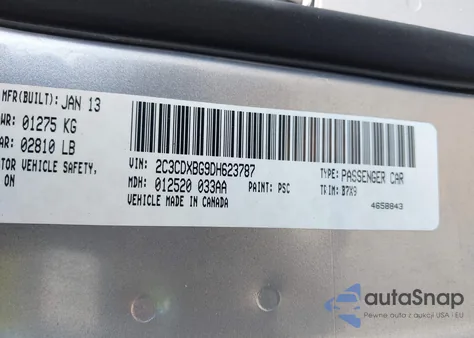 2013 Dodge Charger Se from USA, damaged, VIN 2C3CDXBG9DH623787